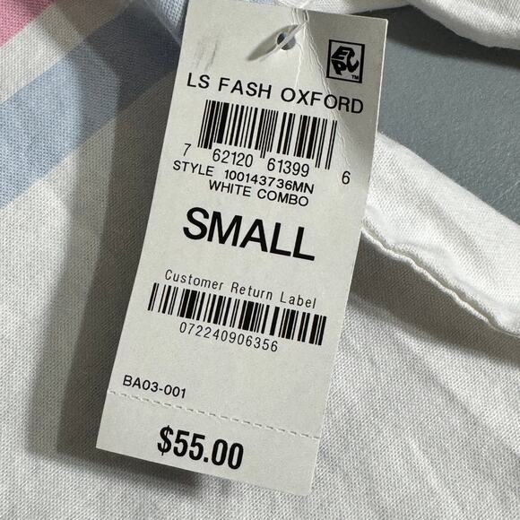 Club Room Mens Casual Button Down Shirt Size Small White Long Sleeve Collared - Picture 8 of 13